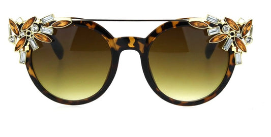 Rhinestone Leopard Print Sunglasses