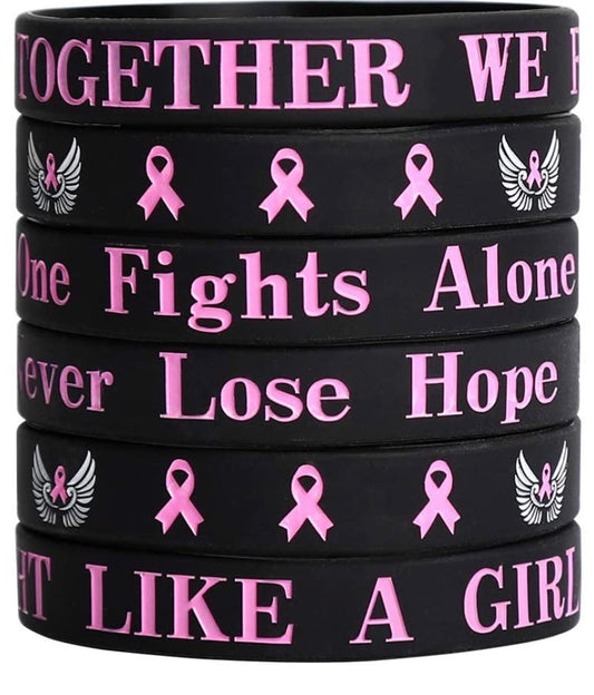 Black Breast Cancer Awareness Bracelets